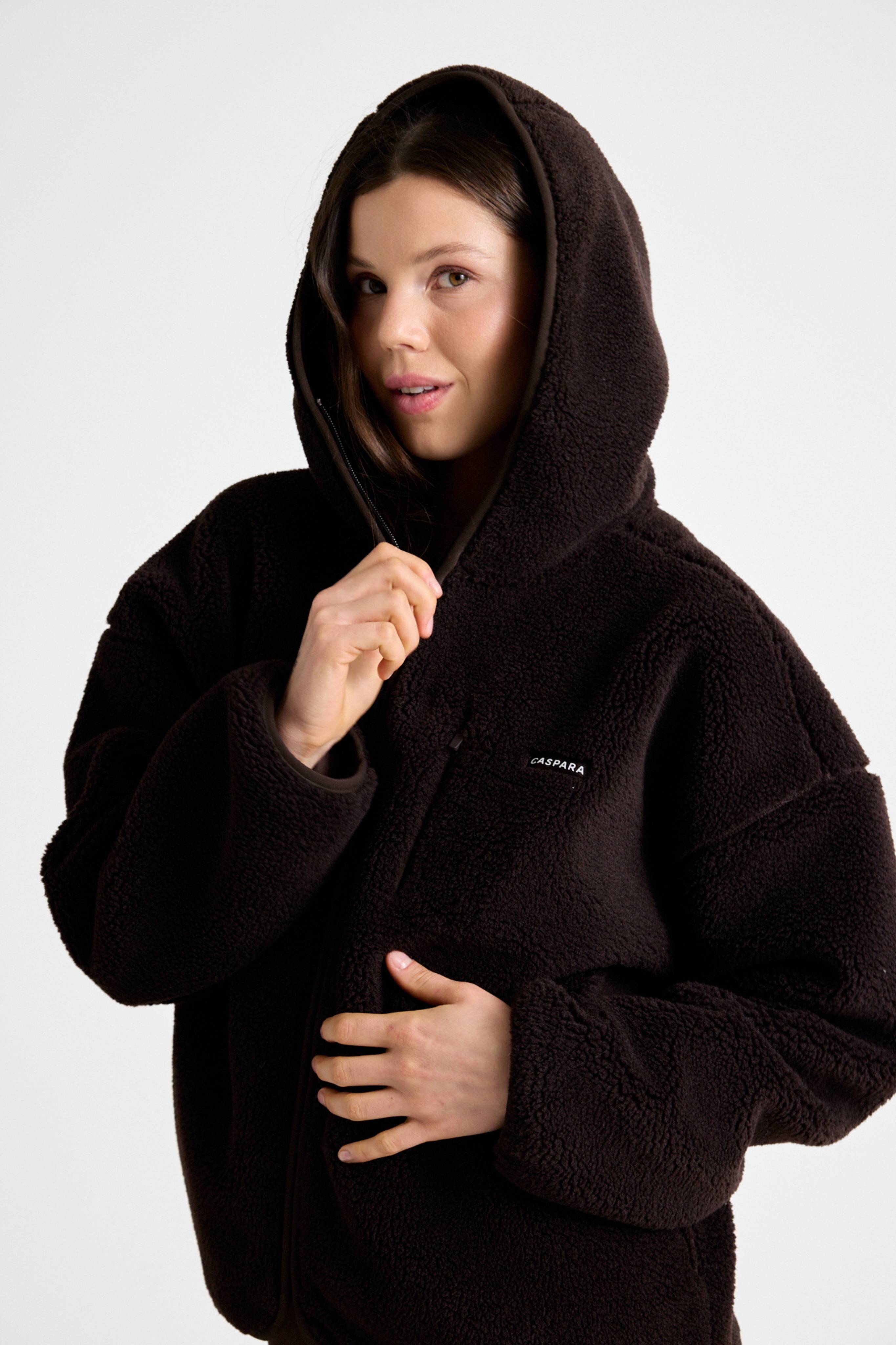 W. Cloudfleece™ Jacket w. hood - Espresso